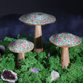 Mediterranean Tile Enamelled Mushroom - Small 10cm