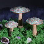 Mediterranean Tile Enamelled Mushroom - Small 10cm
