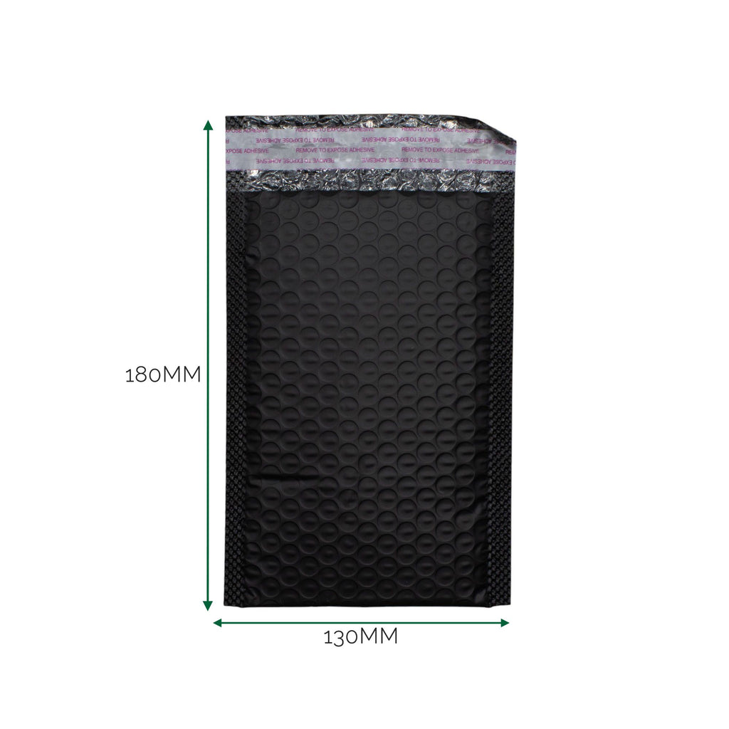 Black Bubble Mailer Envelope 13 x 18cm