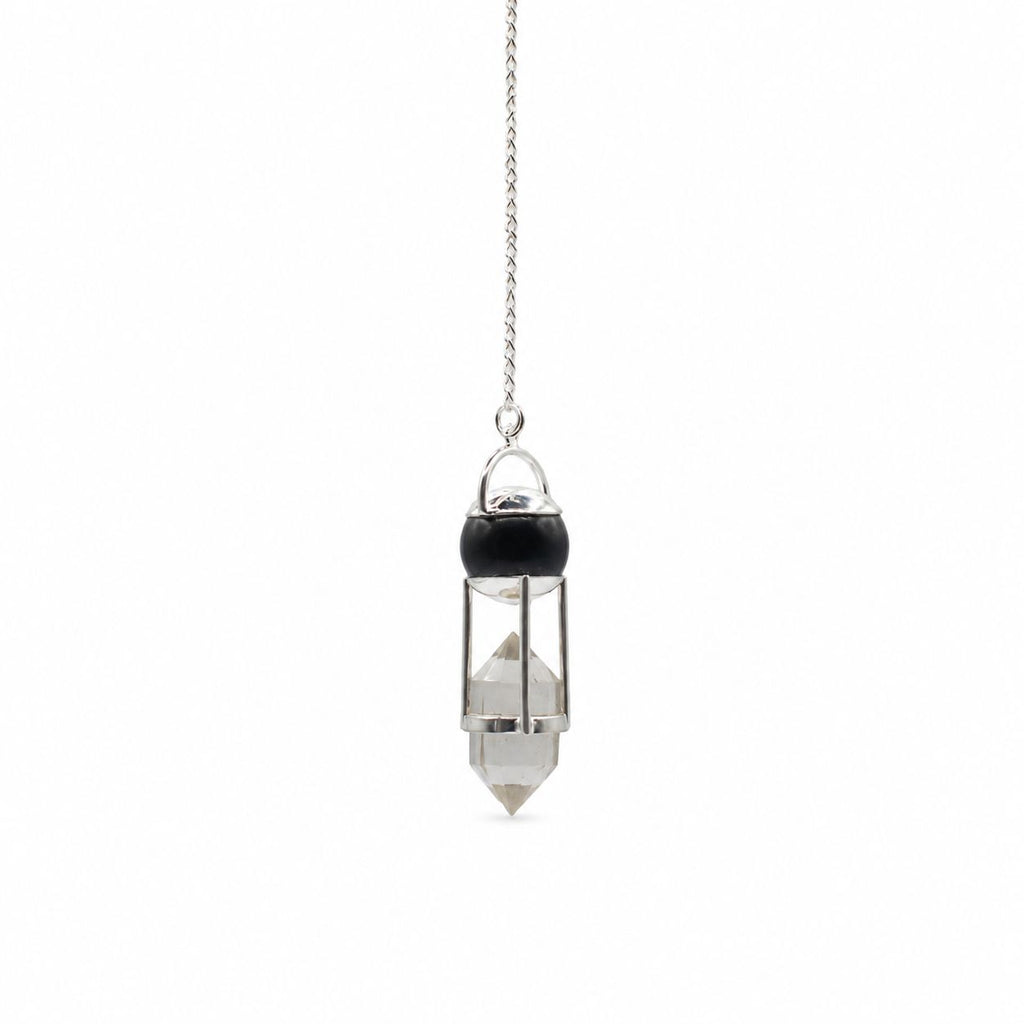 Shadow Seer Pendulum - Obsidian & Quartz – view 3