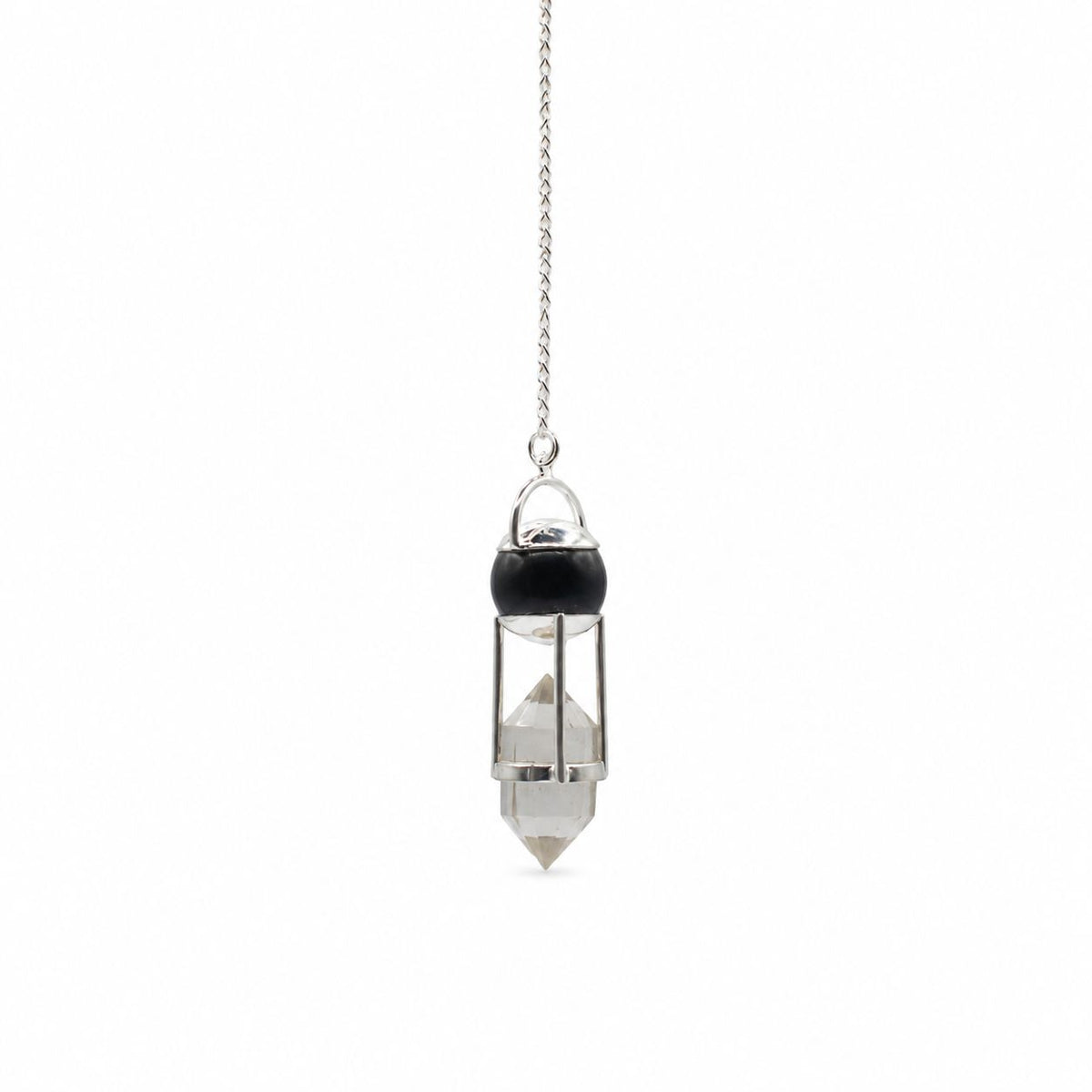 Shadow Seer Pendulum - Obsidian & Quartz – view 3