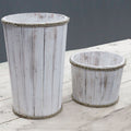 Large Nautical Storage Tub - Whitewash, 45 x 32 cm