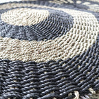 Round Seagrass Rug - Black & Tan Circles - 1m – view 2