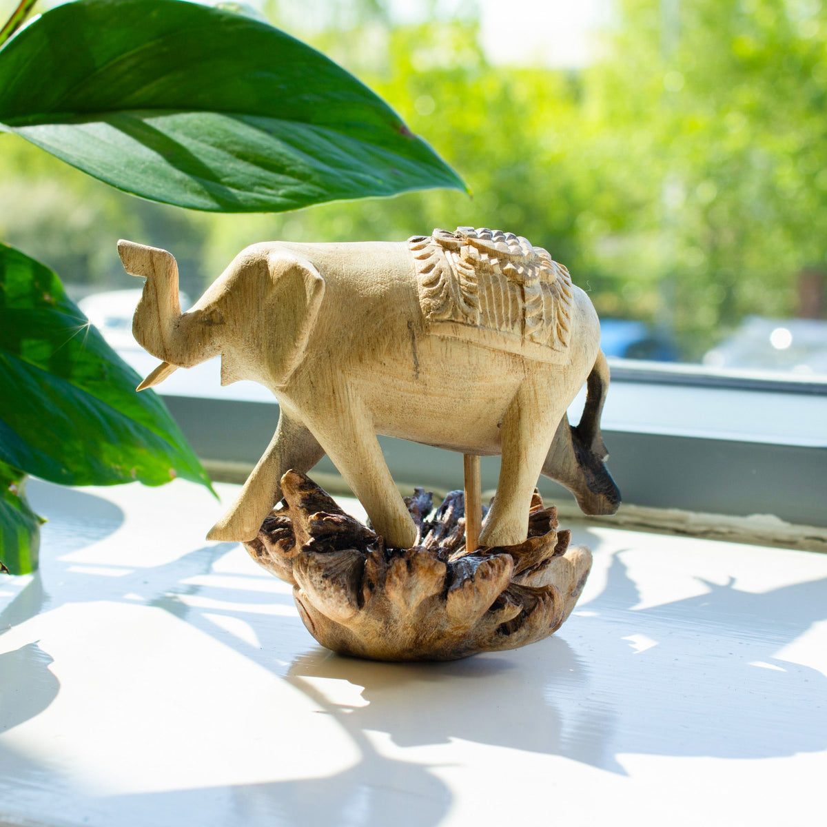 Parasite Wood Carving - Elephant Walking – view 2