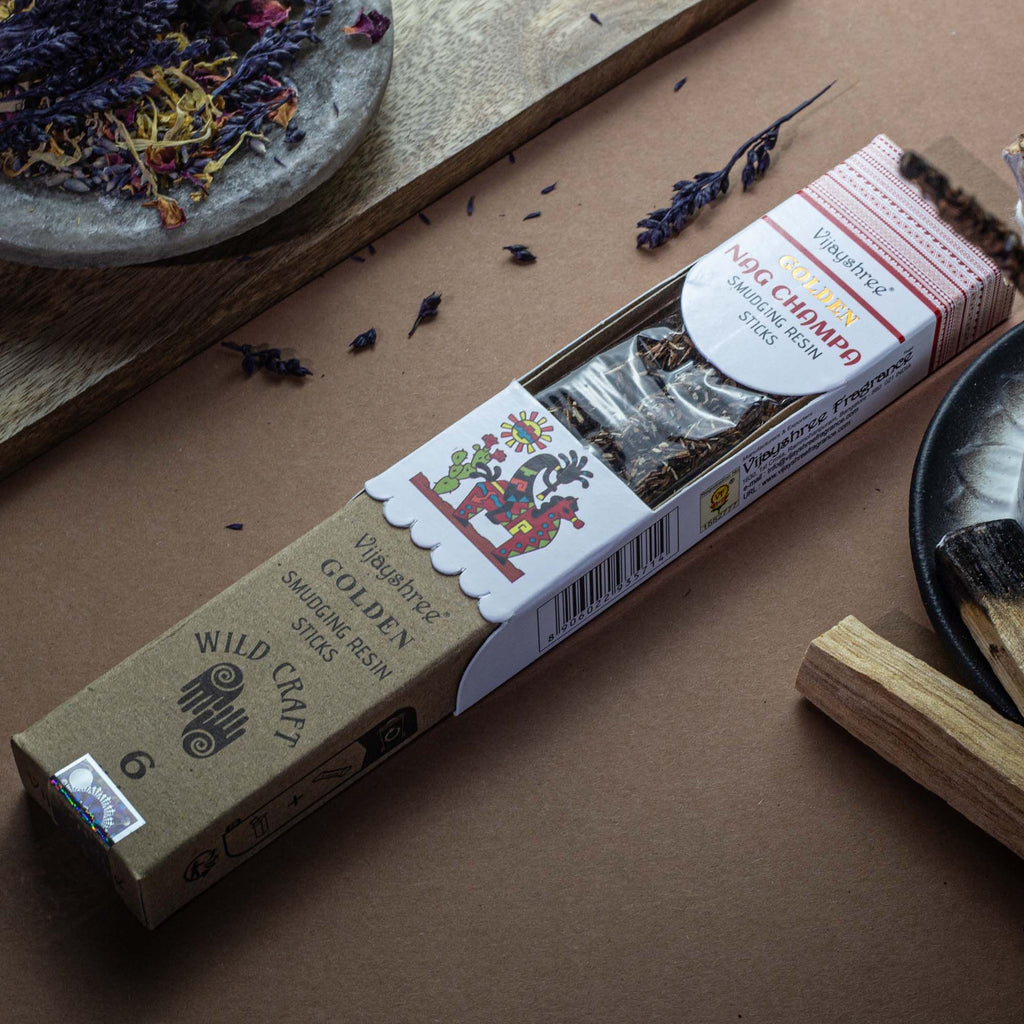 Golden Nag Champa Smudging Resin Sticks - 30g – view 10