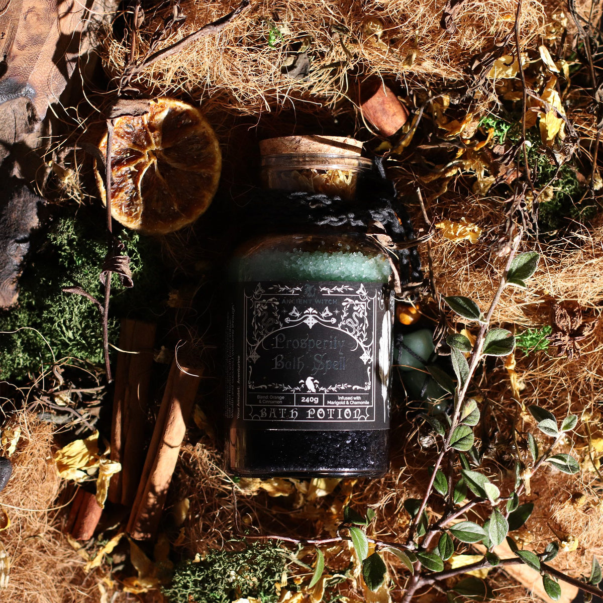 Ancient Witch Bath Spell Potion & Aventurine Amulet - Prosperity – view 10