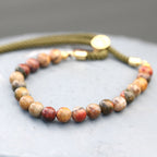 Picasso Jasper Gemstone Bracelet, Gold-Plated Sliding Toggle – view 7