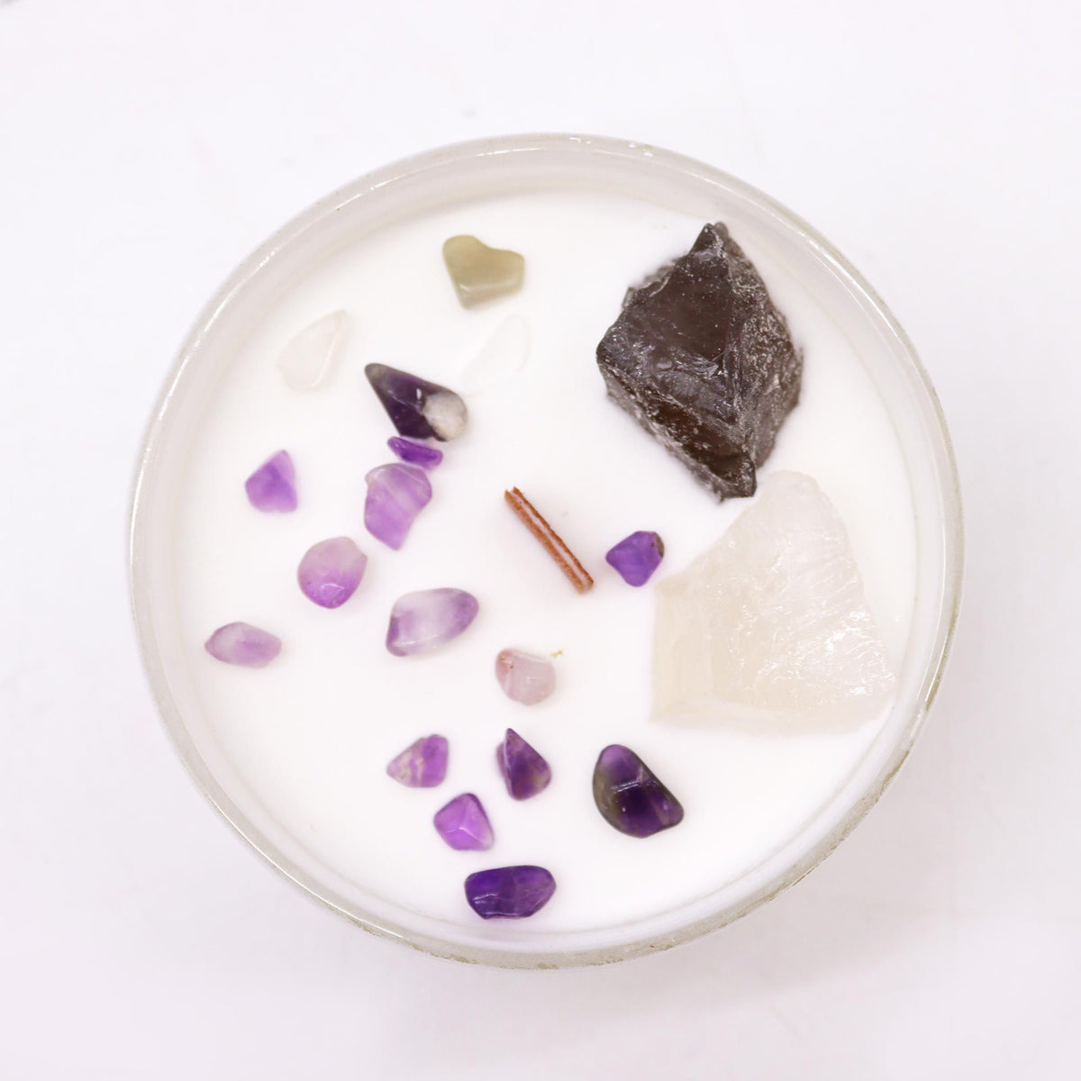 Crown Chakra Crystal Candle with Celestite and Selenite – view 5