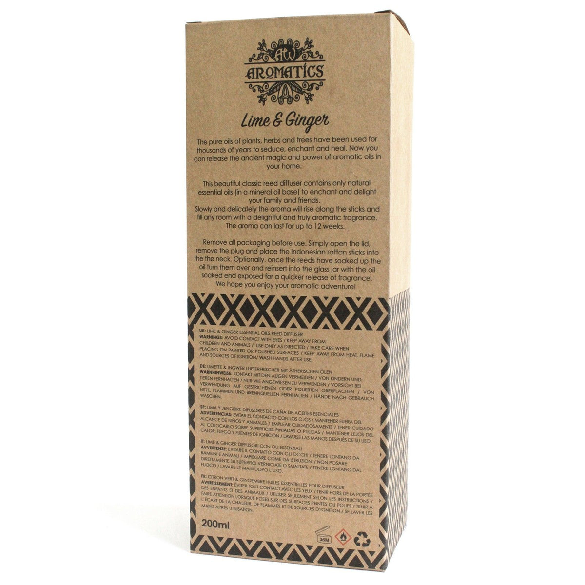 Lime & Ginger Essential Oil Reed Diffuser 200ml – view 3
