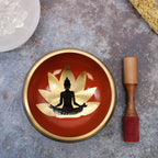 Large Buddha Singing Bowl Set - Black/Orange (14cm) – view 2