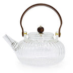 Clear Ribbed Glass Infuser Teapot - 850ml
