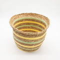 Seagrass Vase-Shaped Baskets, Yellow and Green, Set of 3