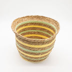 Seagrass Vase-Shaped Baskets, Yellow and Green, Set of 3