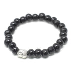 Dark Wood Beads Bracelet with Buddha Charm – view 4