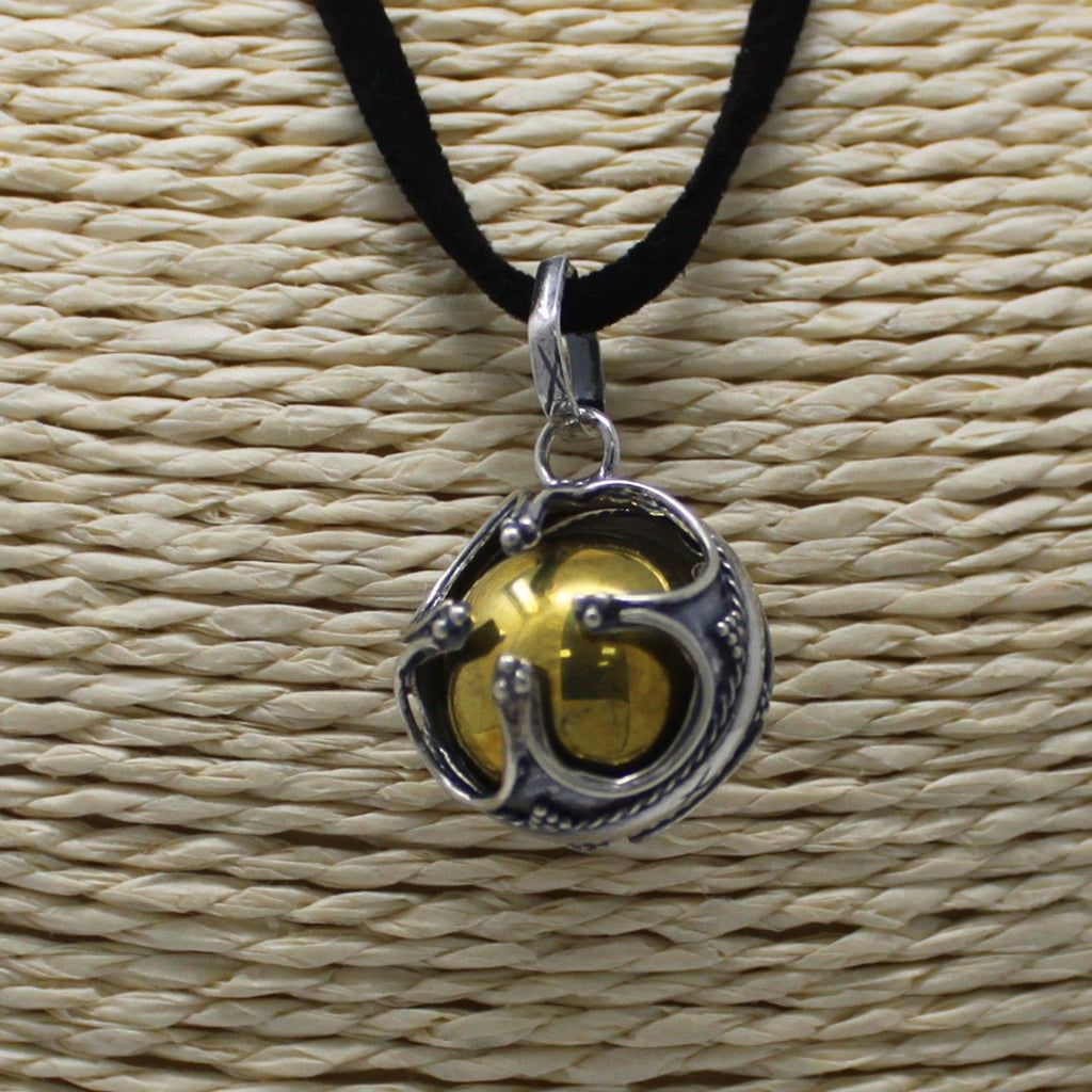 Silver Angel Bell Necklace - Prosperity - 16mm – view 3
