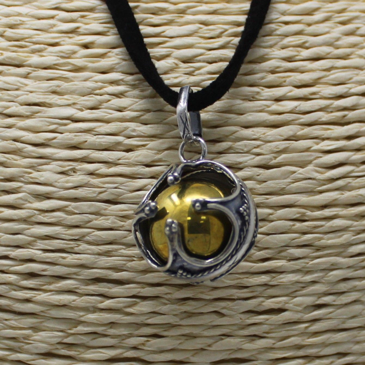 Silver Angel Bell Necklace - Prosperity - 16mm – view 3