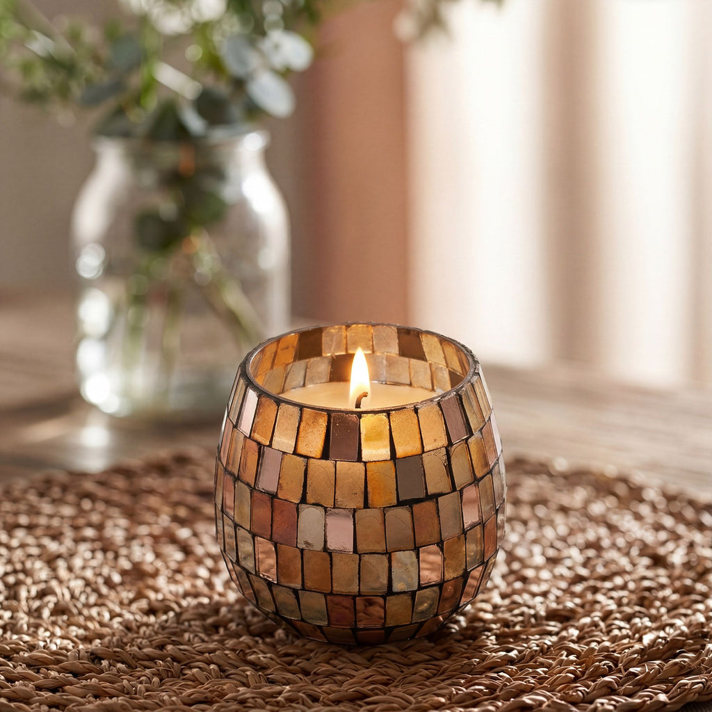 Small Glass Jar Candle - Amber Mosaic – view 4