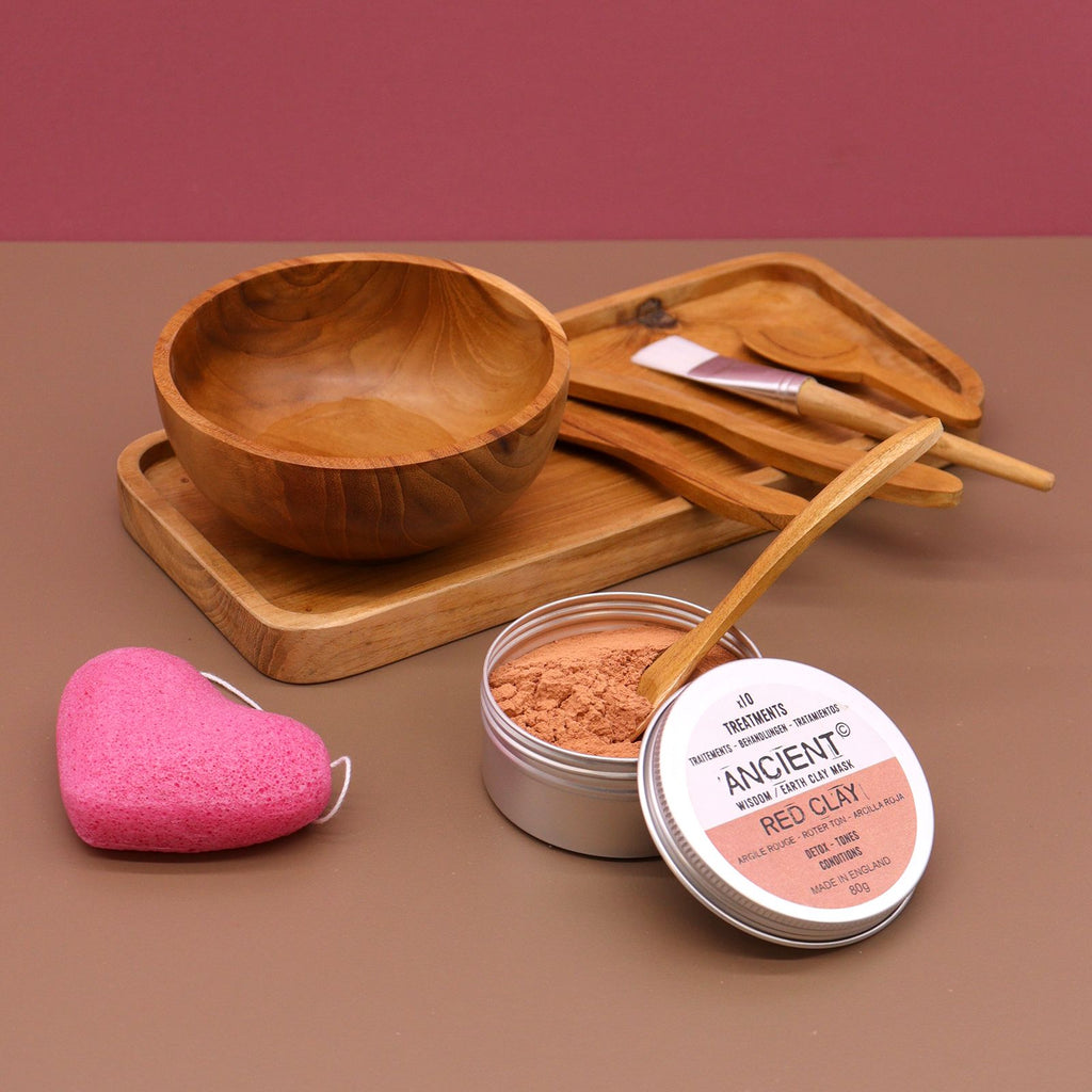 Teak Wood Clay & Wax Application Set with Bowl and Plate – view 5
