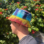 Patched Hemp and Cotton Boho Festival Hat - Tie-Dye – view 3