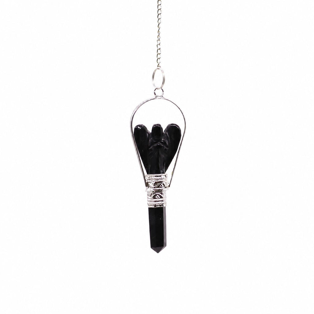 Angel Pendulum with Ring - Black Agate – view 3