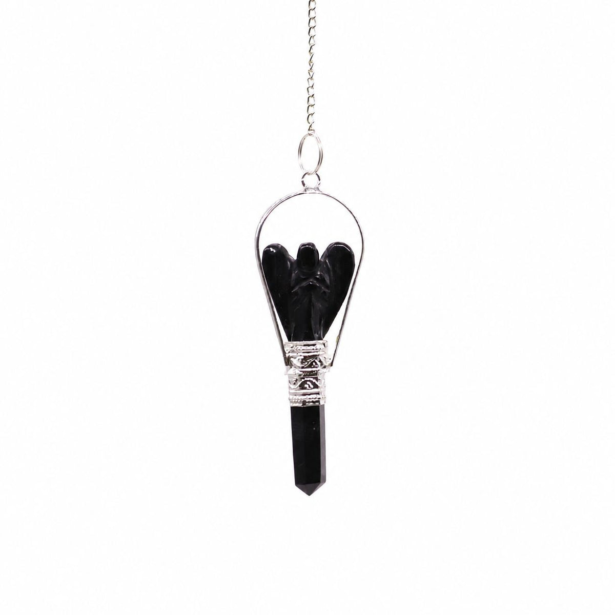 Angel Pendulum with Ring - Black Agate – view 3