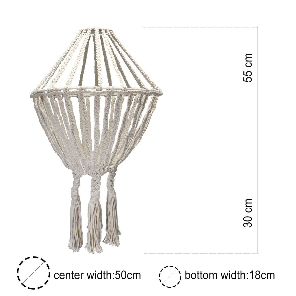 Macrame Large Drop Chandelier - Natural – view 3