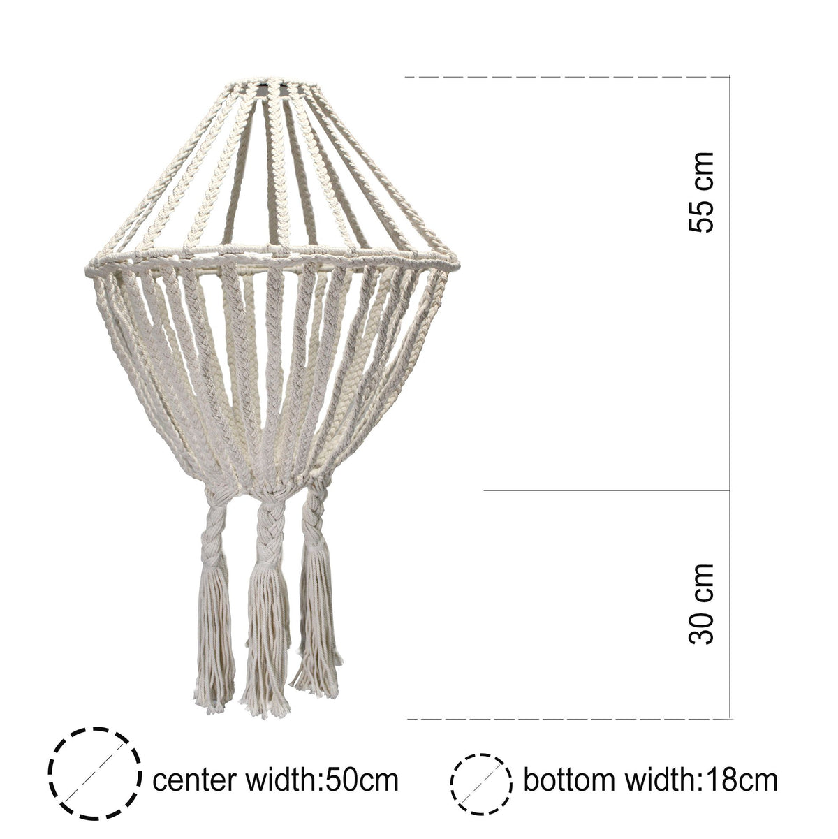 Macrame Large Drop Chandelier - Natural – view 3