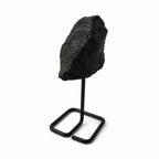 Black Tourmaline Specimen on Metal Stand – view 3
