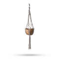 Small Drop Macrame Plant Hanger - Beige, 75cm