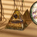 Orgonite Pyramid 7.5cm - Wire-Wrapped Amethyst and Copper Chips