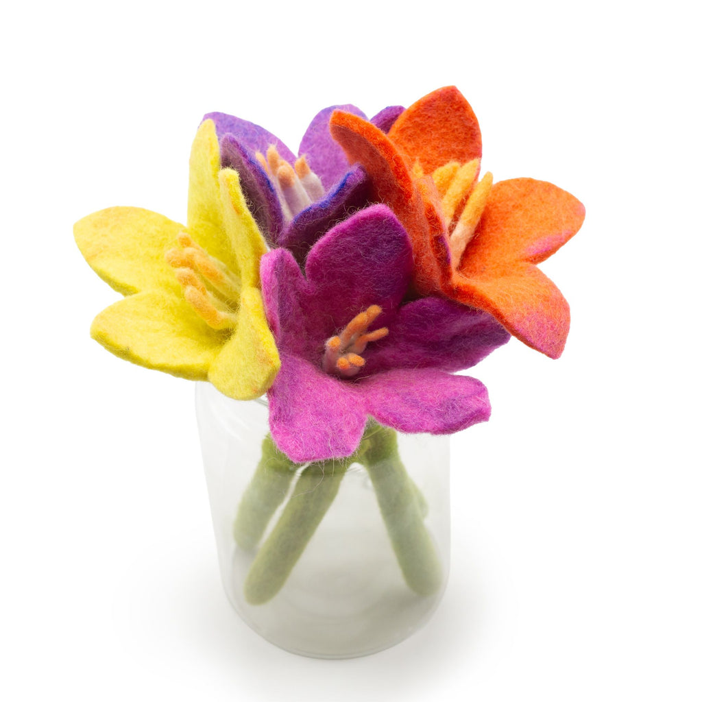 Felt Lily Flowers, Set of 10 Assorted Colours – view 3