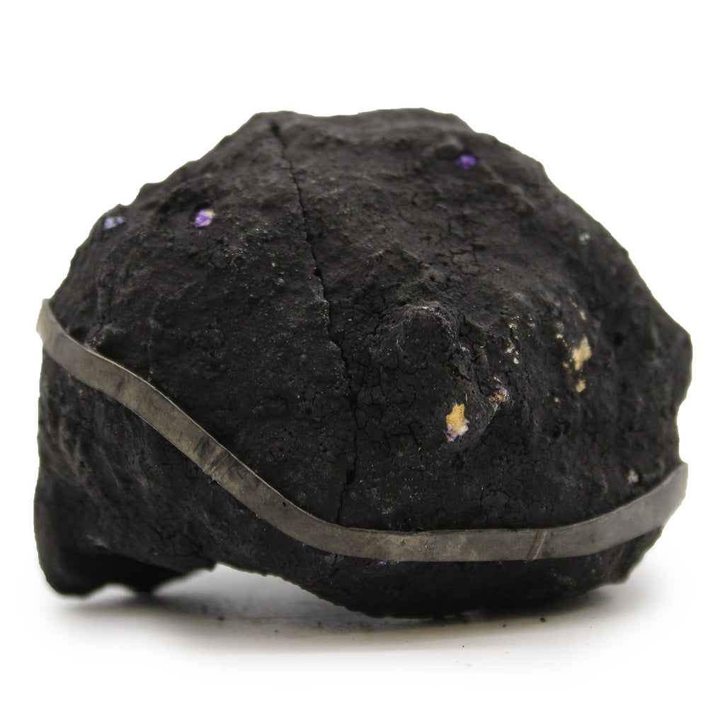 Dyed Purple Calcite Geode in Black Rock – 8.5 cm