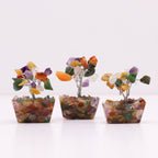 Mixed Gemstone Mini Tree on Orgonite Base, 15 Stones