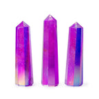 Aurora Crystal Quartz Obelisk, Purple, approx 9cm – view 2