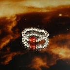 Nymph Gemstone Ring Set - Love & Flame Rose Quartz & Ruby – view 8