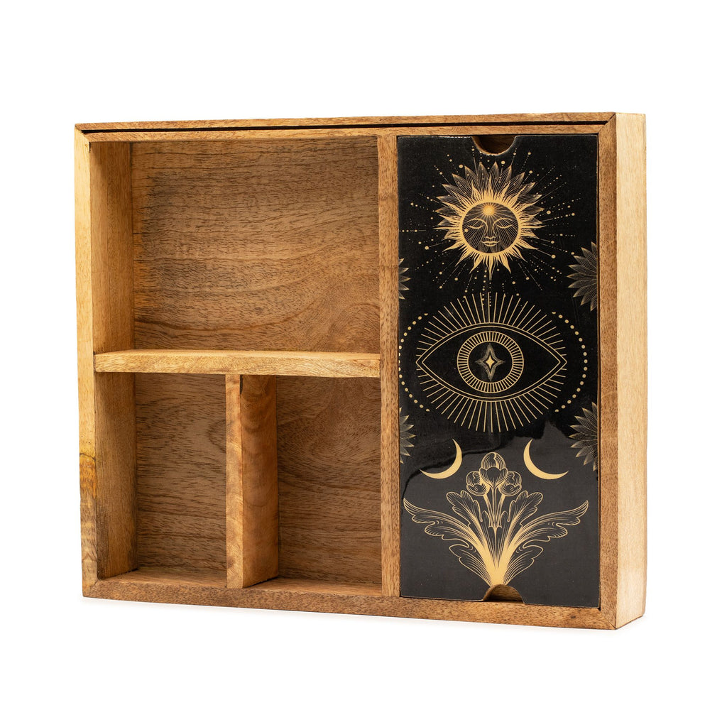 Deluxe Four Section Tarot Box with Card Holder