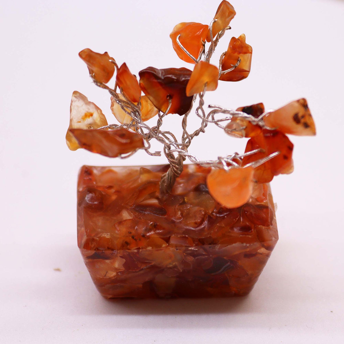 Mini Gemstone Tree on Orgonite Base, Carnelian