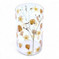 Rose Glass Vase Candle Holder with Dried Flowers 19x11cm