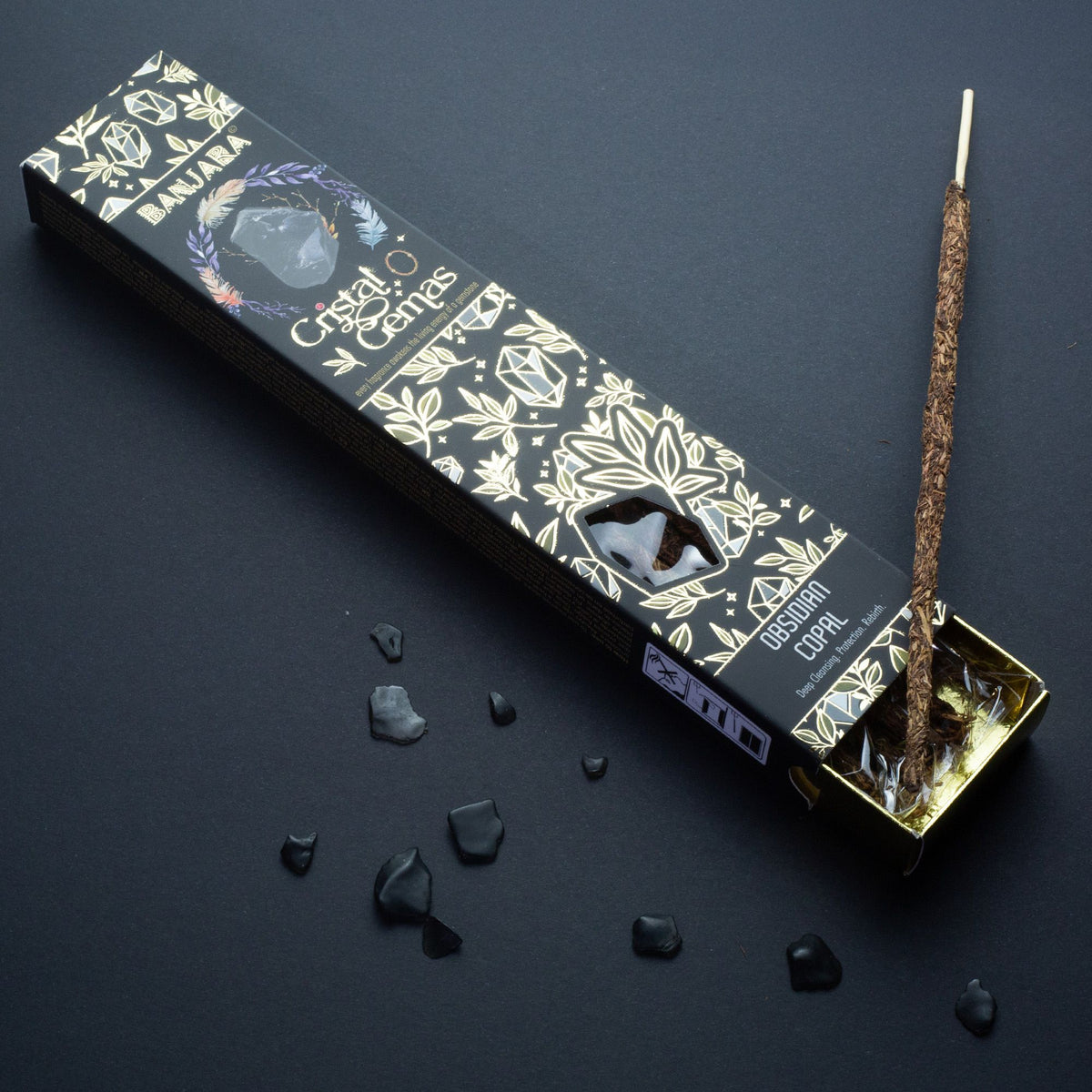 Banjara Crystal Gemas Incense Sticks - Obsidian Copal – view 3