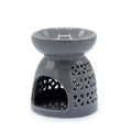 Moroccan Cutout Ceramic Oil Burner - Grey