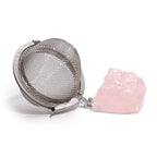 Rose Quartz Raw Crystal Tea Strainer – view 3