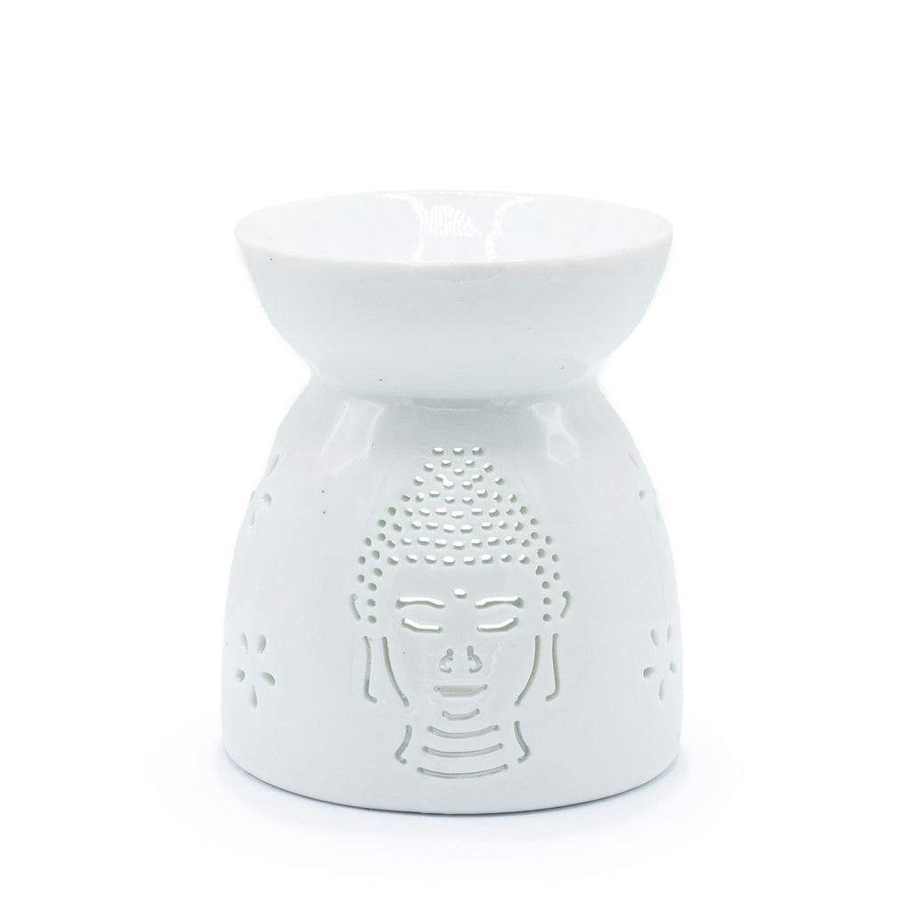 Buddha Cutout Ceramic Oil Burner - White – view 2