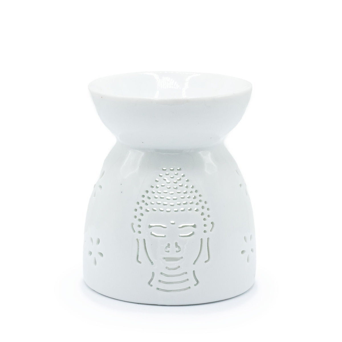 Buddha Cutout Ceramic Oil Burner - White – view 2