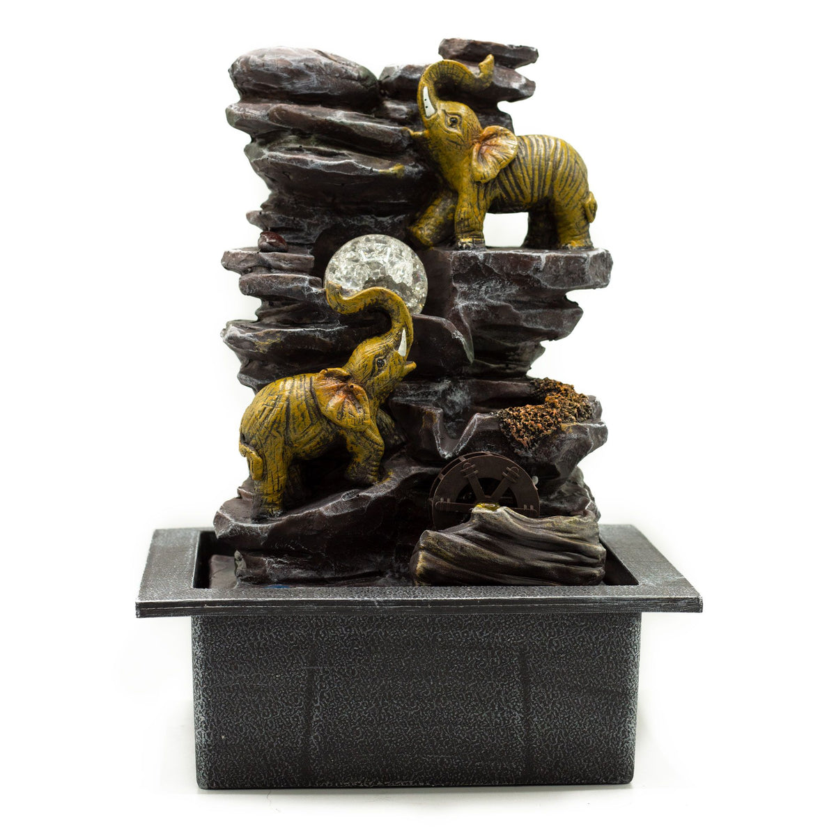 Elephants Tabletop Water Feature, Crystal Ball and Wheel – view 3
