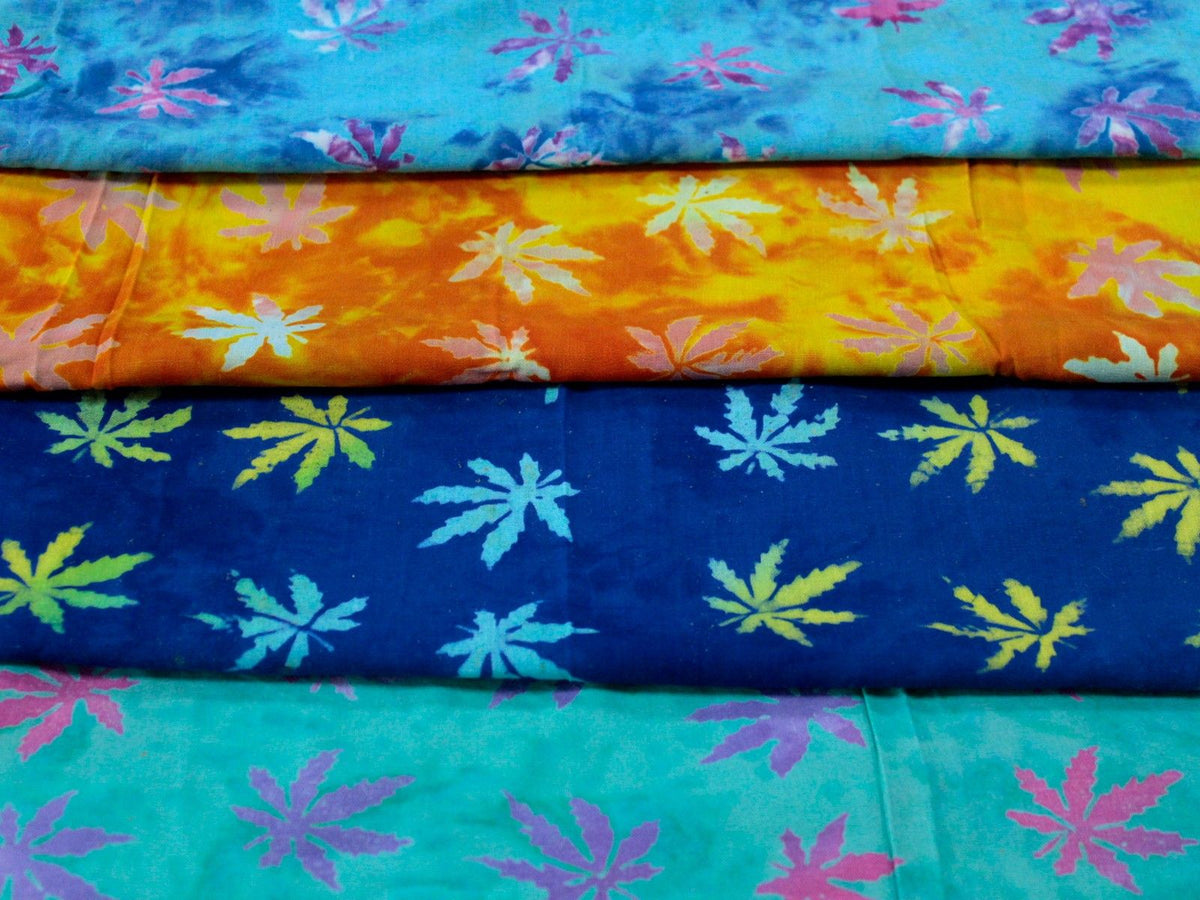Bali Block Print Sarong - Tropical Leaves - 155x120cm – view 3