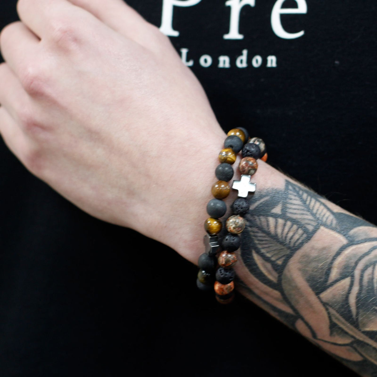 Loyalty Friendship Bracelet Set - Amazonite & Yellow Jasper – view 3