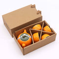 Orange Ceramic Teapot Set - Pot & Four Cups