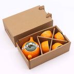 Orange Ceramic Teapot Set - Pot & Four Cups