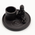 Ceramic Buddha Incense Plate - Matt Black