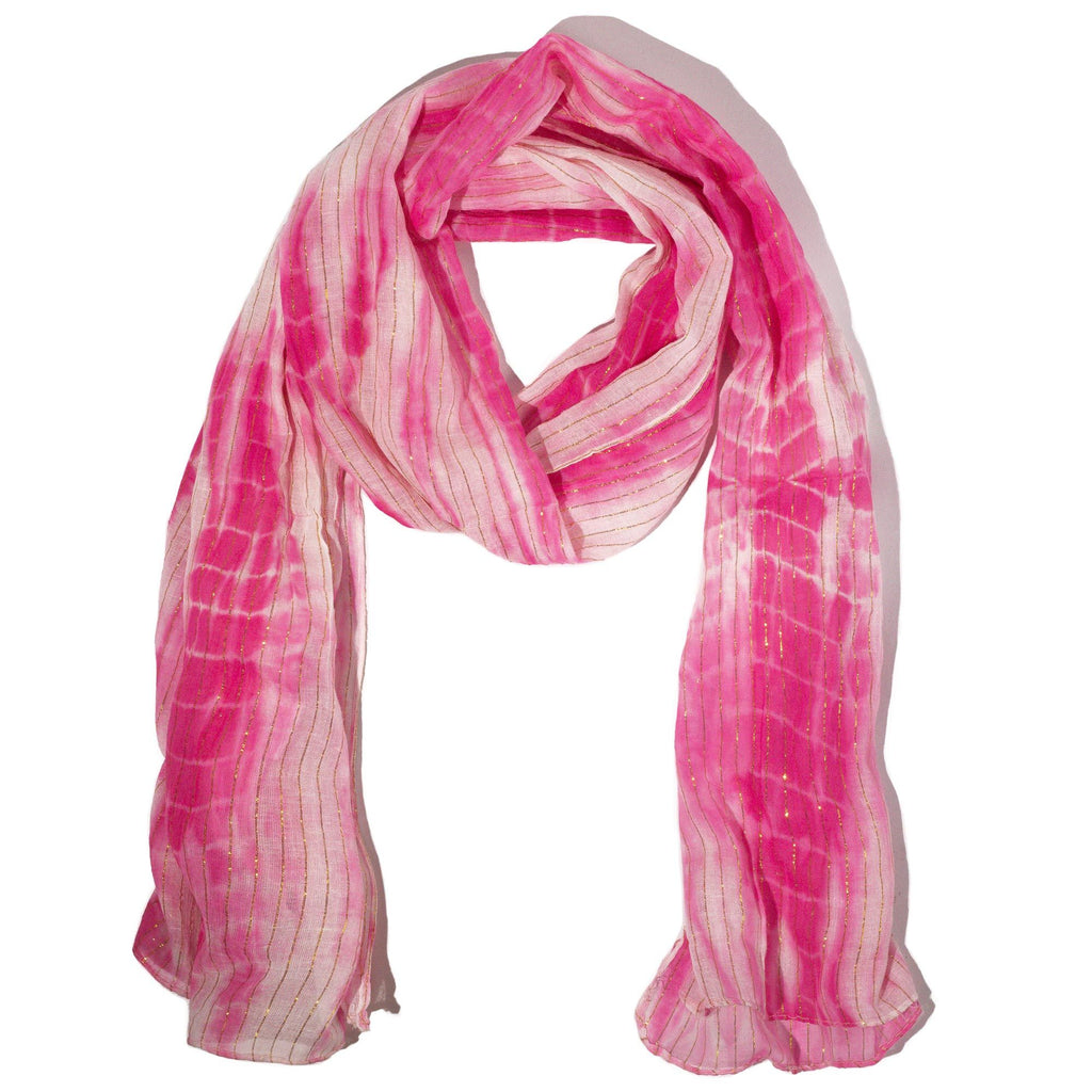 Nomad Sari Pink Scarf with Gold Thread (180 x 50 cm)